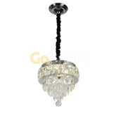 Lustra LED 30cm 52W cu Telecomanda Crystal 3 Tipuri de Lumini Crom